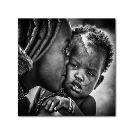 Pavol Stranak 'Kiss From Beautiful Himba Mom' Canvas Art,24x24